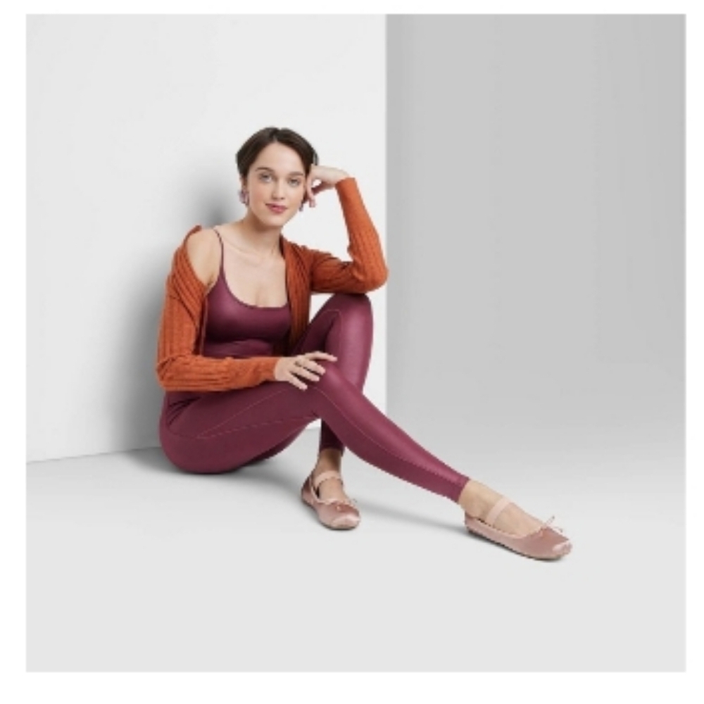 Women's Sleeveless Liquid Bodysuit Wild Fable Small Burgundy